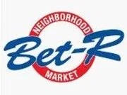 Blue “Bet-R Market” script logo over a red circle with “Neighborhood Market” text.
