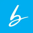 Blue square logo with white script “b” for Bethany Church.