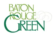 Green “Baton Rouge Green” logo with stylized overlapping circular lines on a light background.